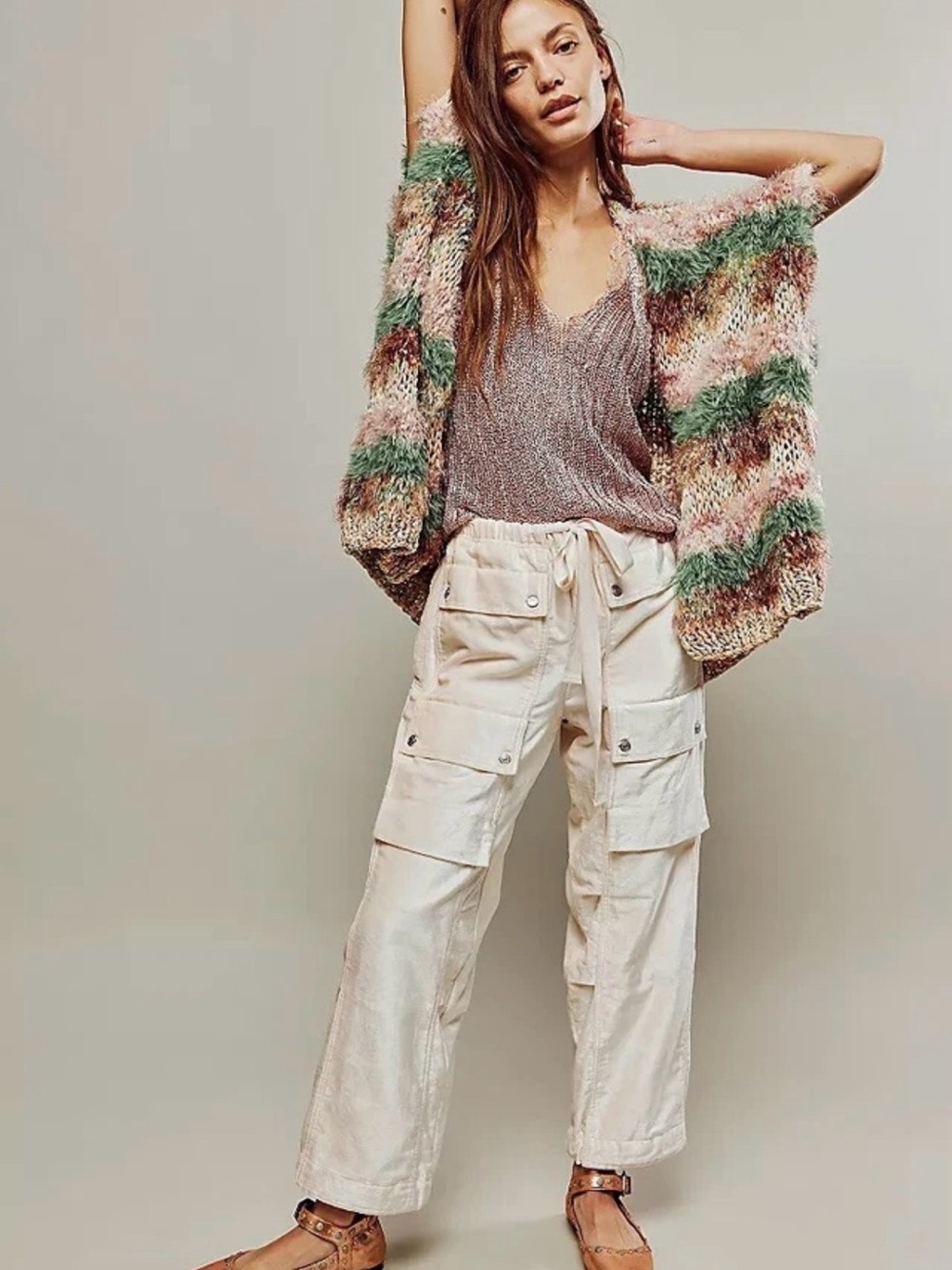 Free People Skip A Beat Utility Pants Size LG